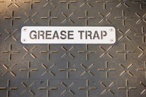 Grease trap printed on drain cover